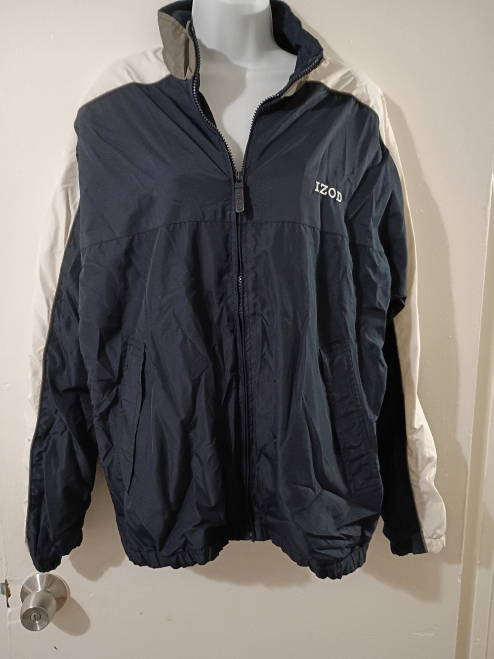 IZOD Men’s Navy and White Windbreaker Jacket